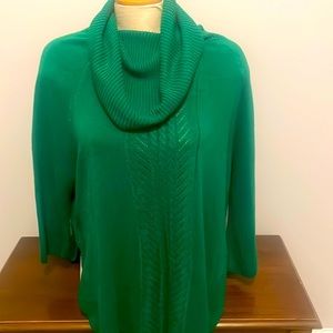 Westbound Green Cowl Neck Sweater Women's Med Pullover Top Long Sleeve